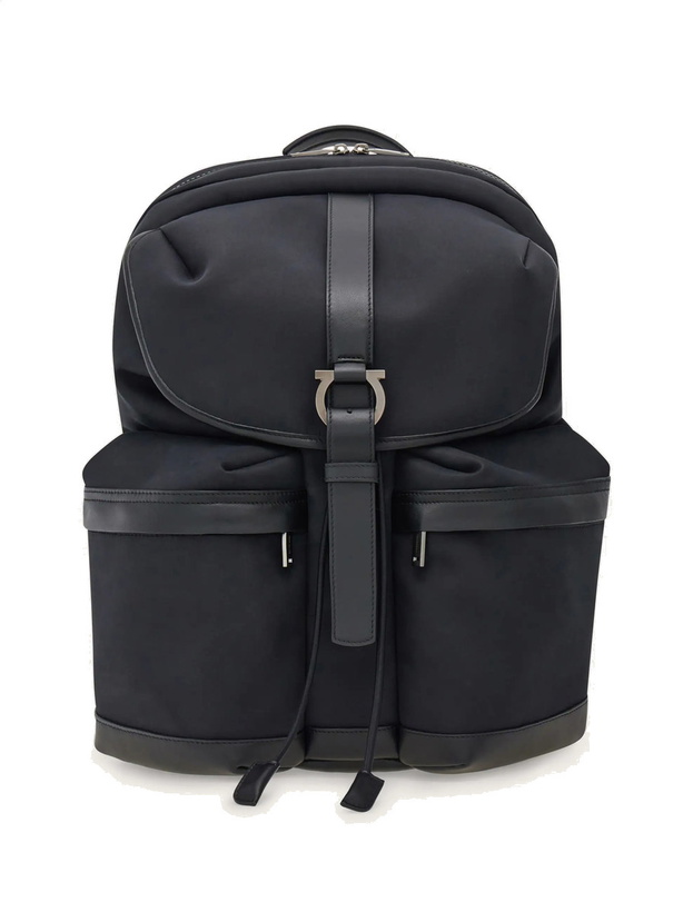 Photo: Ferragamo Mens Canvas backpack in Black