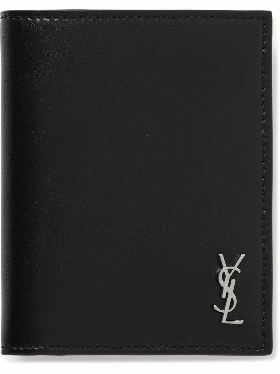 Saint Laurent Foil Stamped Bi-wallet in Black for Men