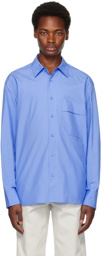 Solid Homme Blue Embroidered Shirt