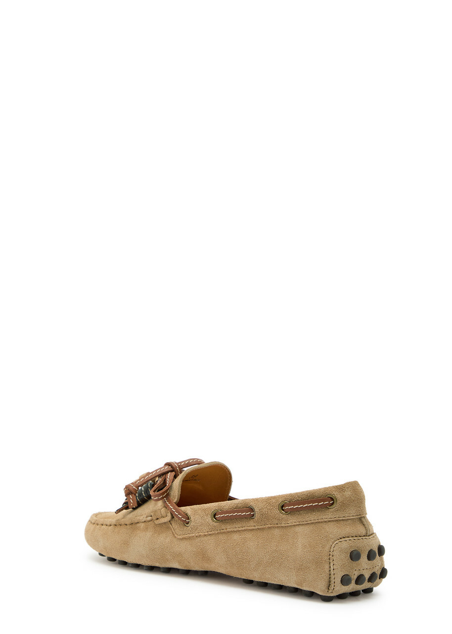 Tods Gommino Suede Loafers Camel