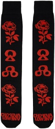 Chopova Lowena Black Symbol Rose Socks