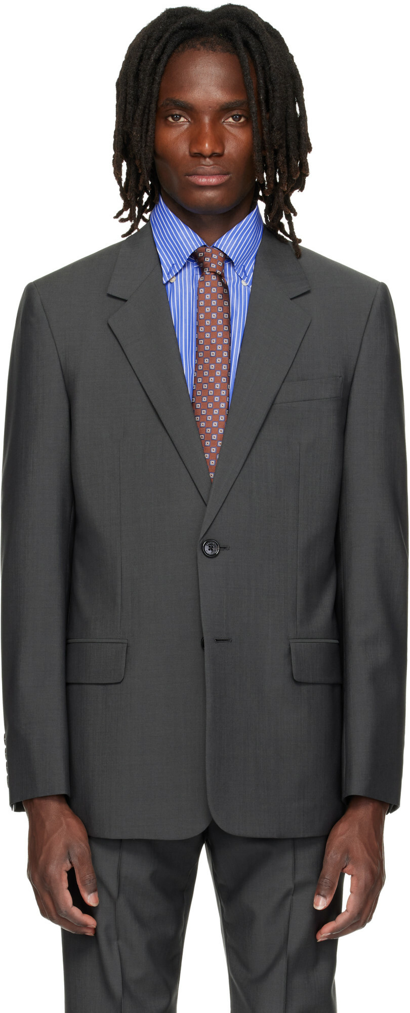 Valentino Gray Wool Mohair Blazer
