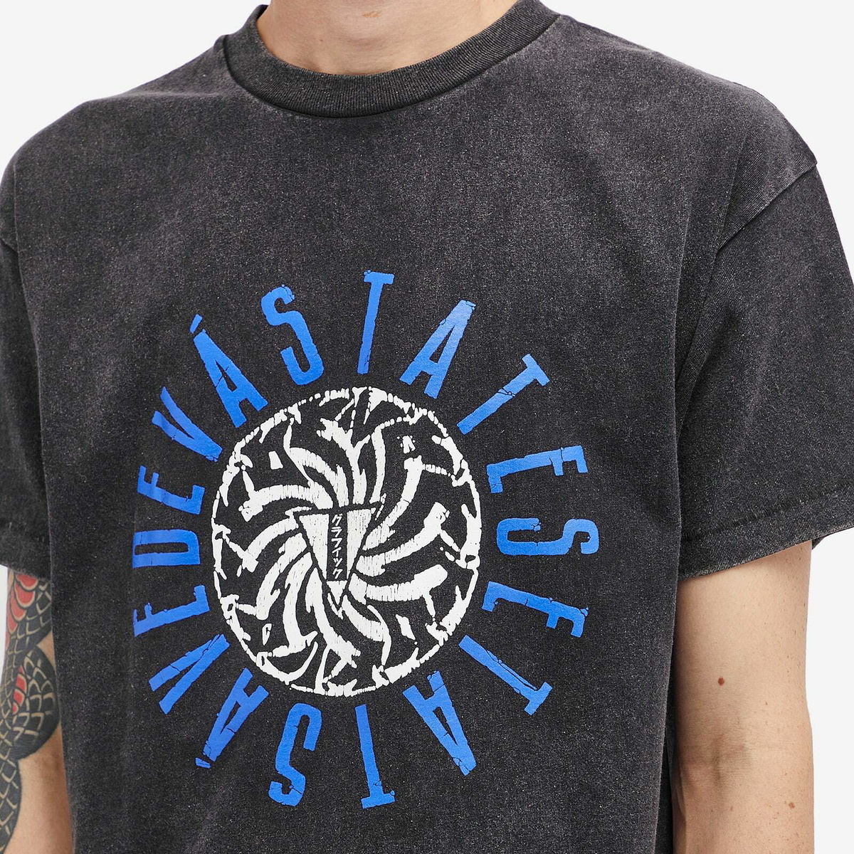 Deva States Men's Buzzsaw T-Shirt in Washed Black