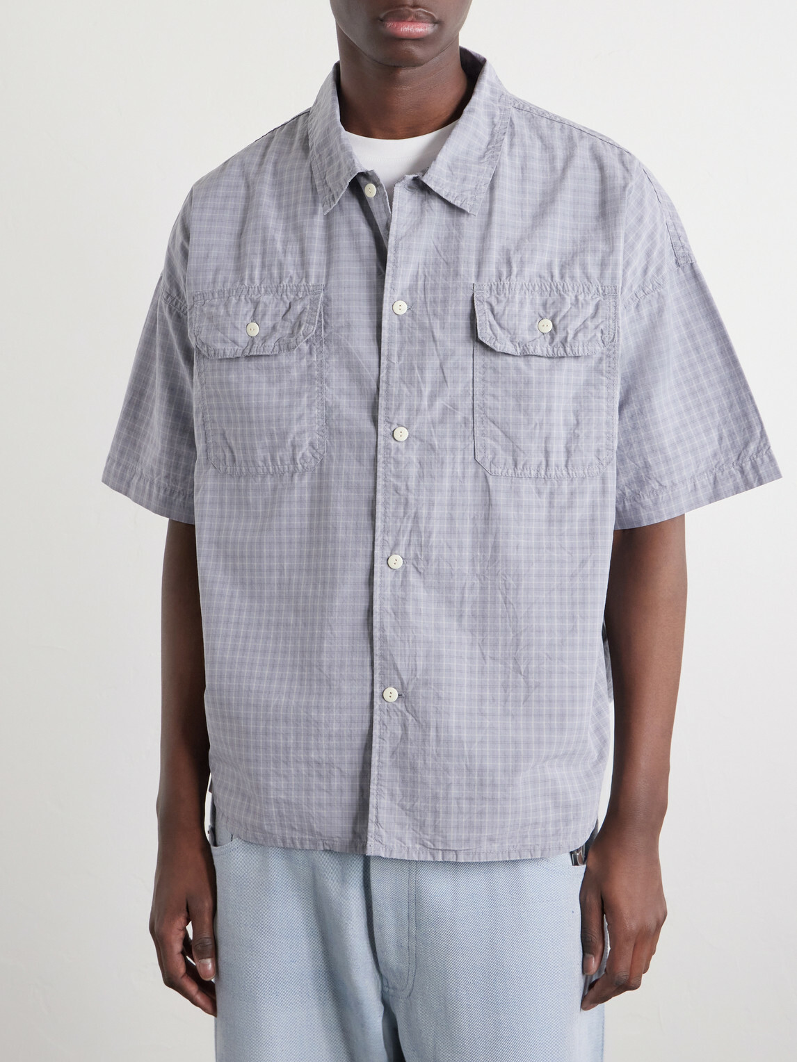 Remi Relief - Checked Cotton-Poplin Shirt - Blue