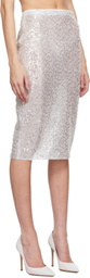 Casablanca White Sequin Midi Skirt