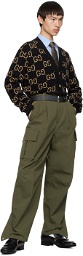 Gucci Khaki Paneled Trousers