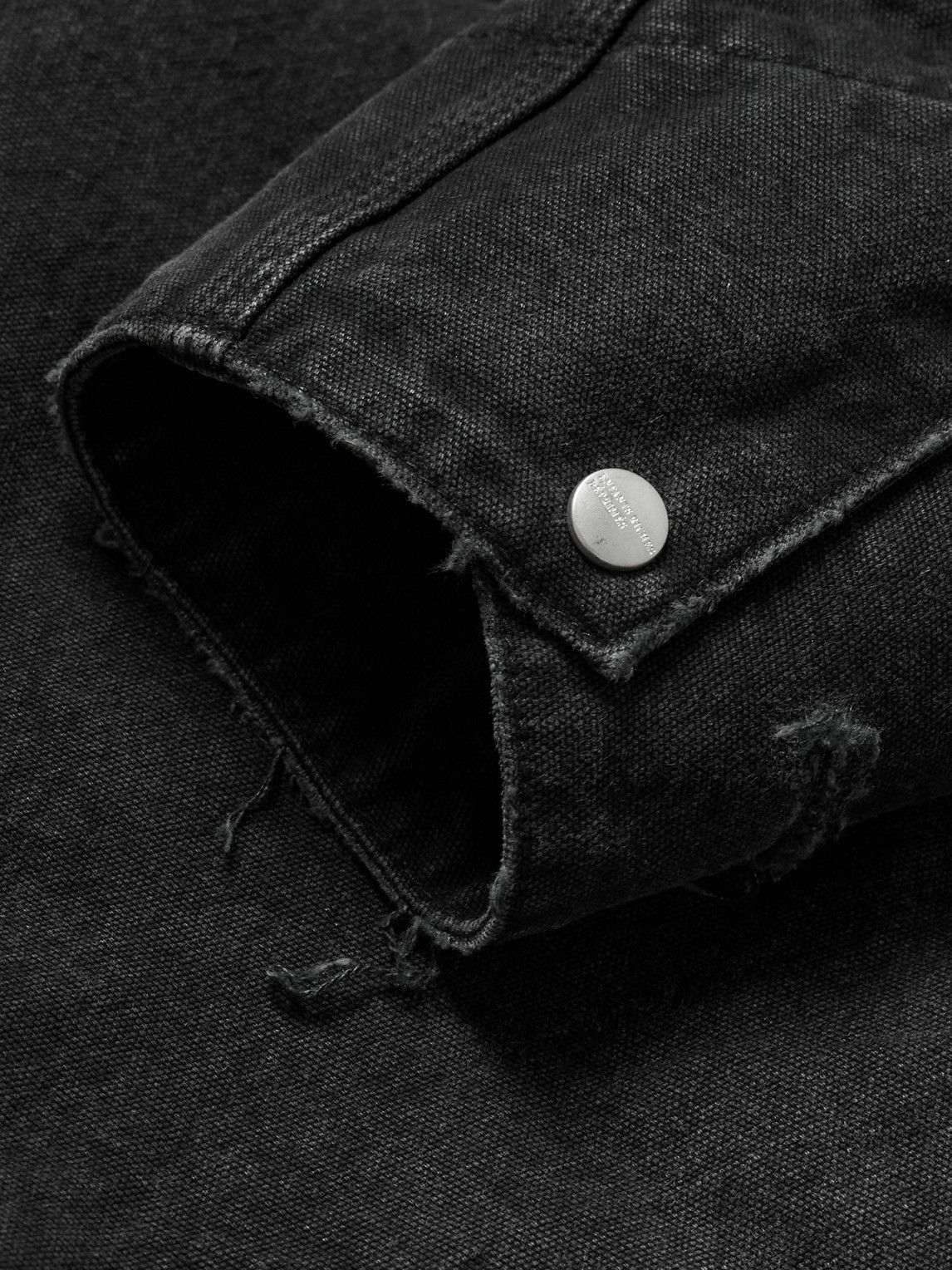 Enfants Riches Déprimés - Logo-Print Distressed Cotton-Canvas Chore Jacket - Black