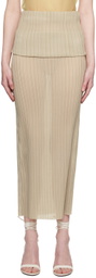 Ludovic de Saint Sernin Green Pleated Midi Skirt