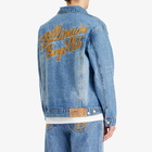 Billionaire Boys Club Men's Script Logo Denim Jacket in Mid Wash Blue