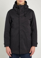 Ten C Quilted Hooded Parka Coat Blue
