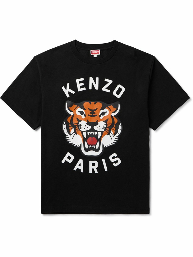 Photo: KENZO - Lucky Tiger Logo-Print Cotton-Jersey T-Shirt - Black