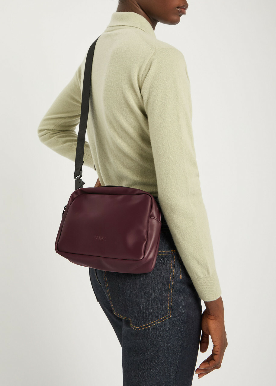 Rains Box Rubberised top Handle bag - Burgundy - One Size