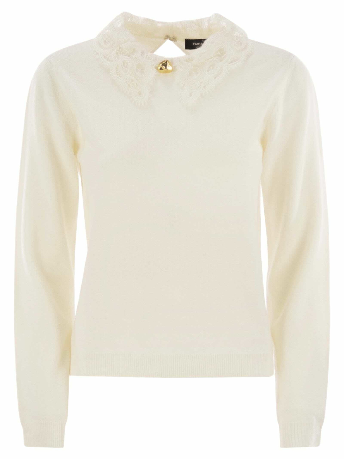 Fabiana Filippi Platinum Jersey With Macramé Lace