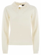 Fabiana Filippi Platinum Jersey With Macramé Lace