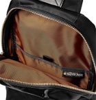 Master-Piece - Lightning Leather-Trimmed Nylon-Twill Sling Backpack - Black