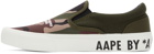 AAPE by A Bathing Ape Green Camo Slip-On Sneakers