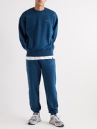 7 DAYS ACTIVE - Monday Logo-Print Organic Cotton-Jersey Sweatpants - Blue