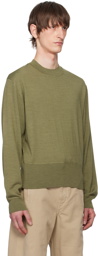 LEMAIRE Green Mock Neck Sweater