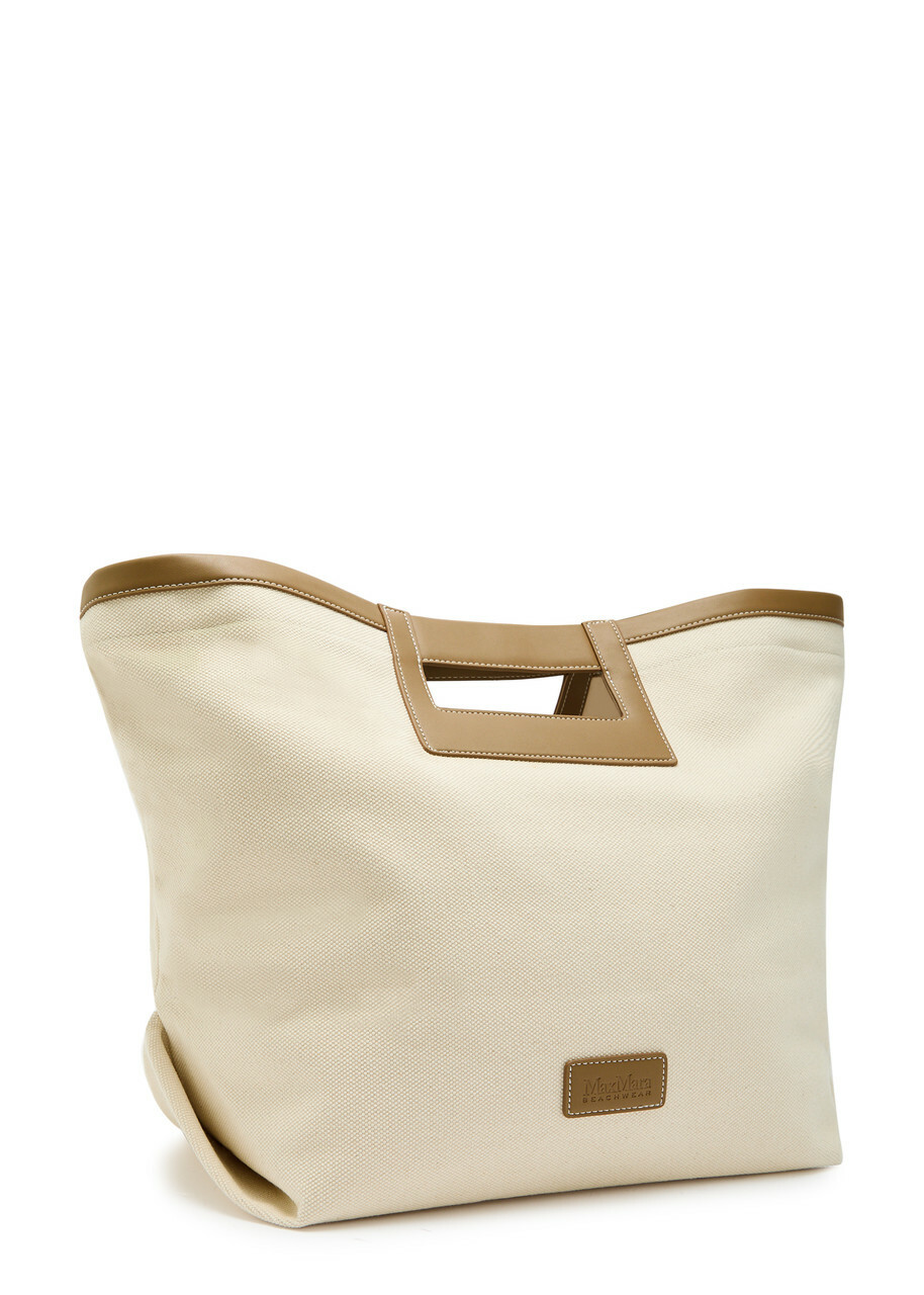 Max Mara Logo-appliquéd Canvas Tote bag - Camel - One Size