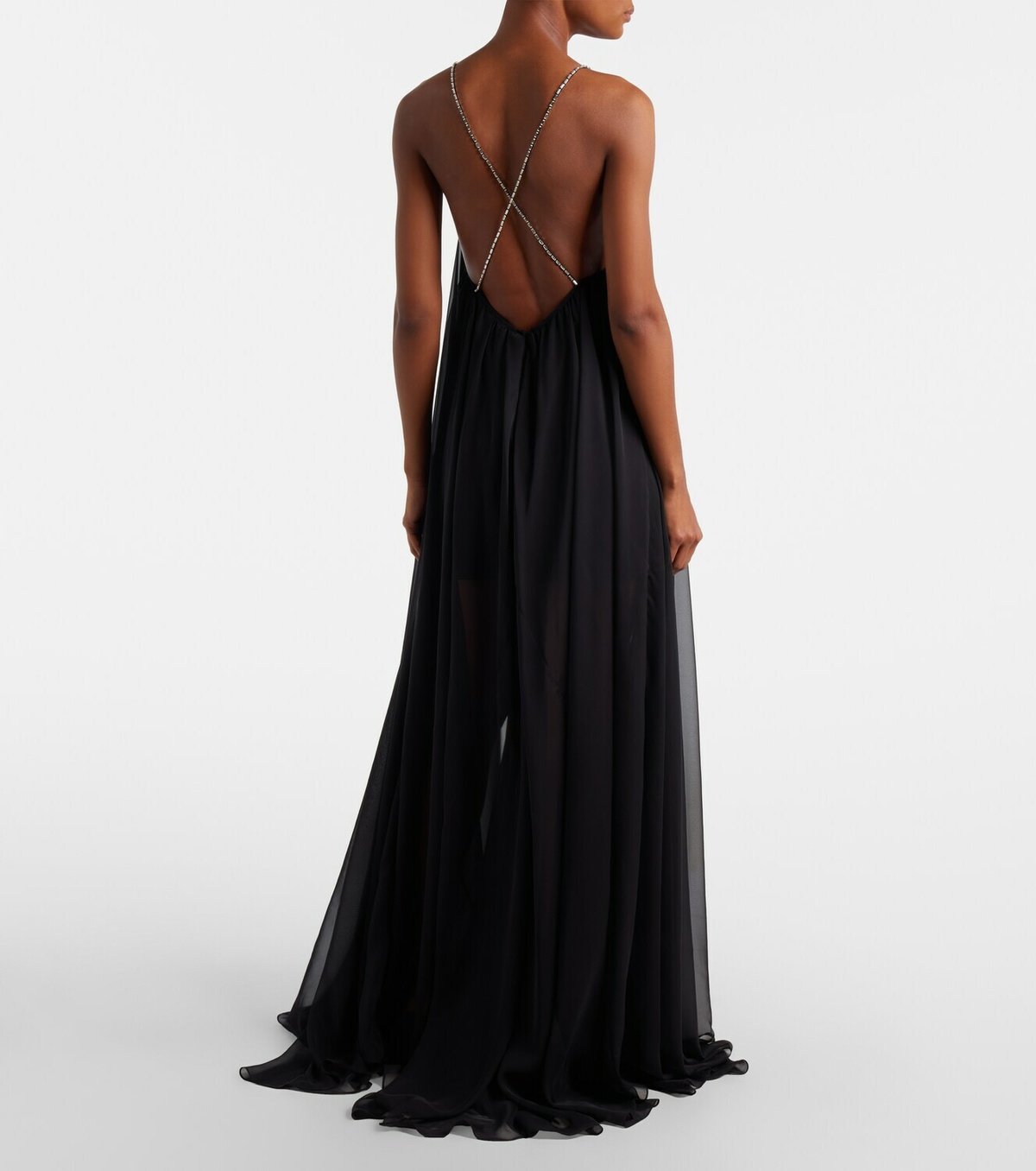 David Koma Embellished chiffon gown