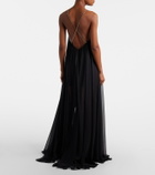 David Koma Embellished chiffon gown