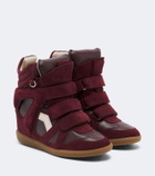 Isabel Marant Bekett leather and suede wedge sneakers