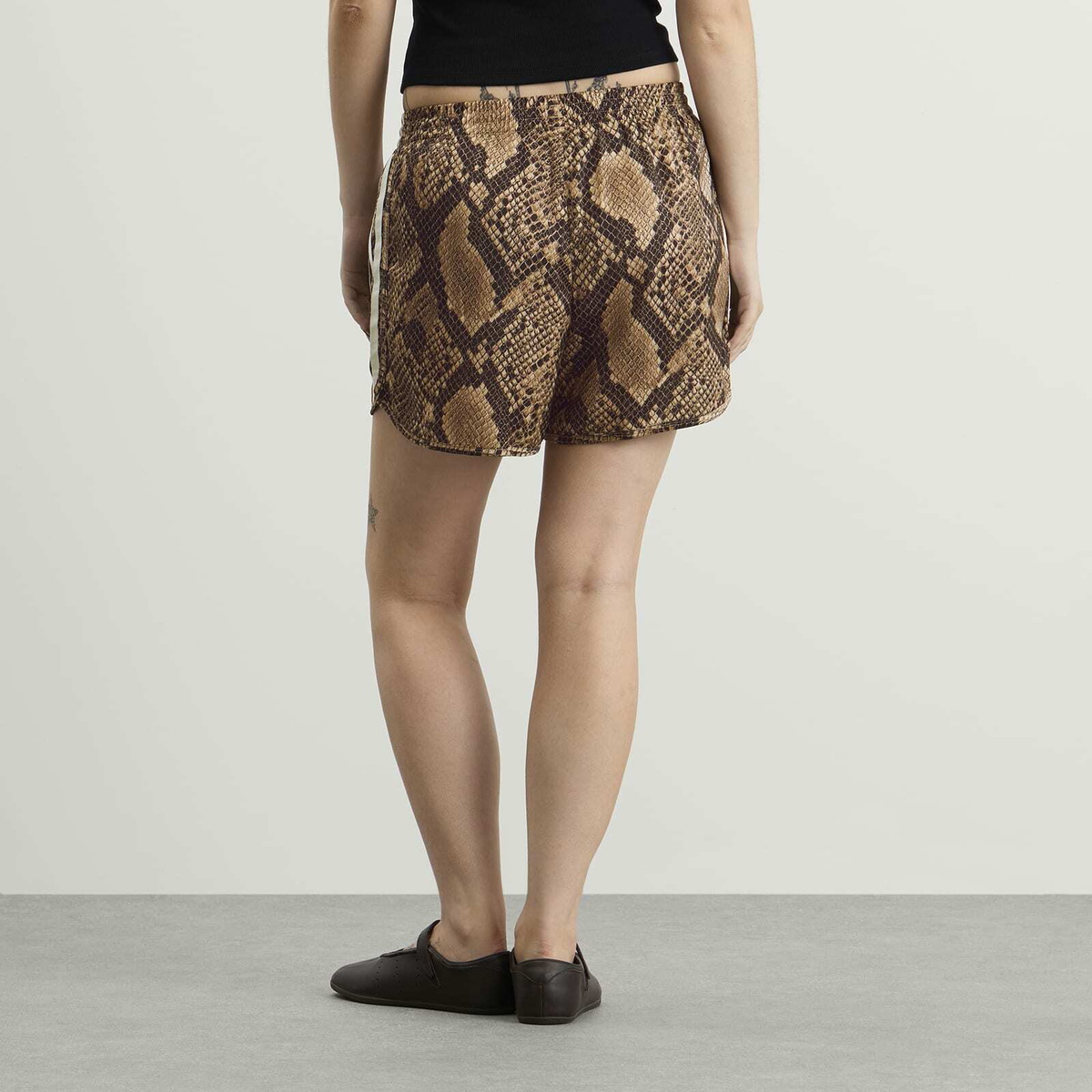 Adidas Women's Satin Shorts in Linen/Magic Beige