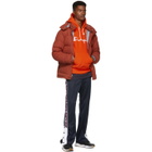 Champion Reverse Weave Orange Script Logo Hoodie