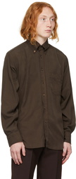 TOM FORD Brown Garment-Dyed Leisure Shirt