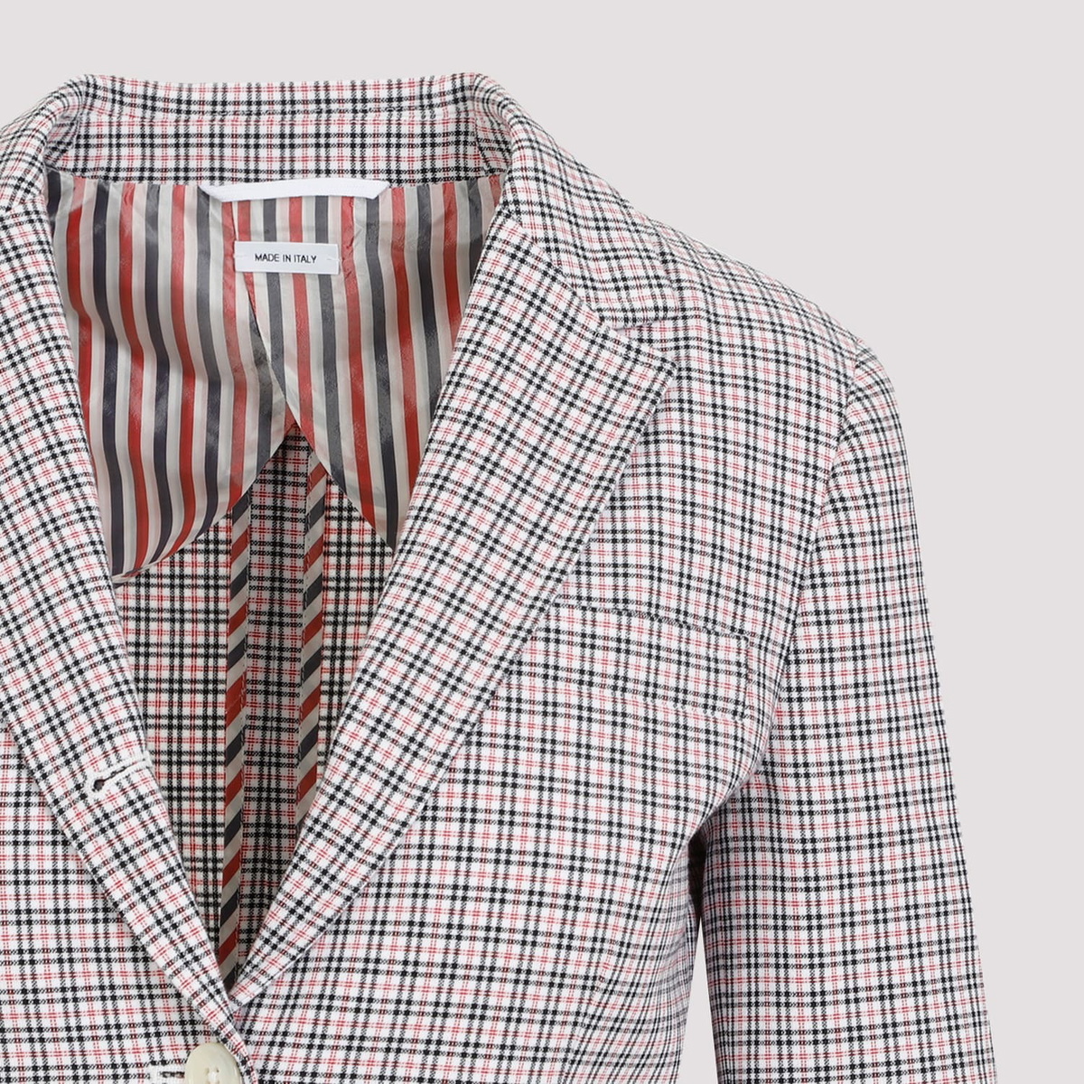 ジャケット THOM BROWNE SMALL CHECK COTTON JACKET Thom Browne Small Check Cotton Jacket Thom Browne