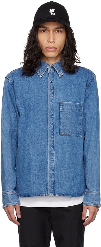 Photo: Wooyoungmi Blue Embroidered Denim Shirt