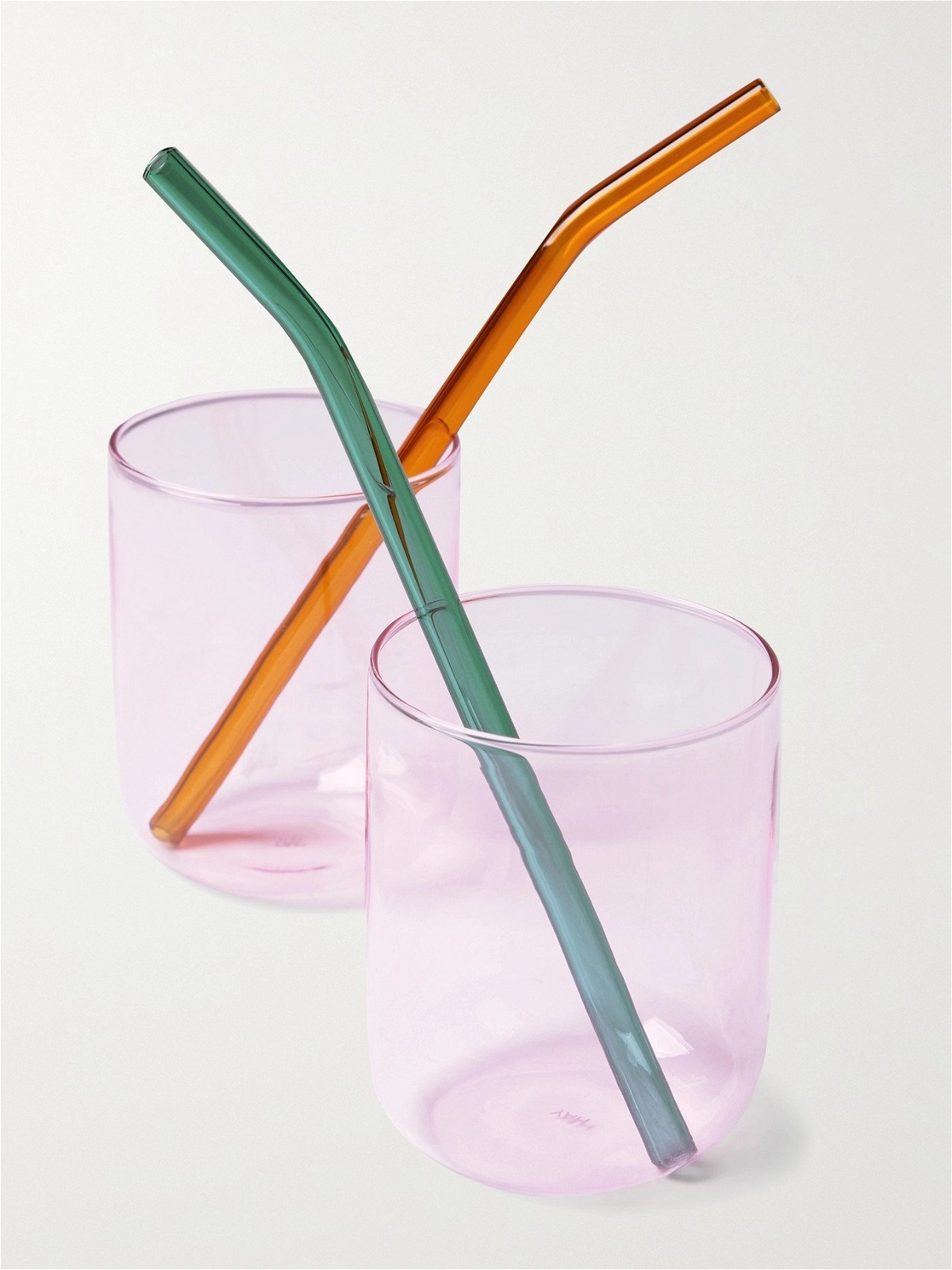 HAY - Set of Six Swirl Glass Drinking Straws HAY