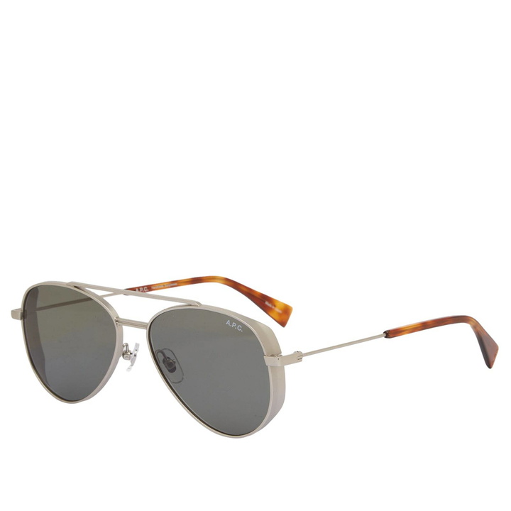 Photo: A.P.C. Men's Bill Sunglasses in Silver 