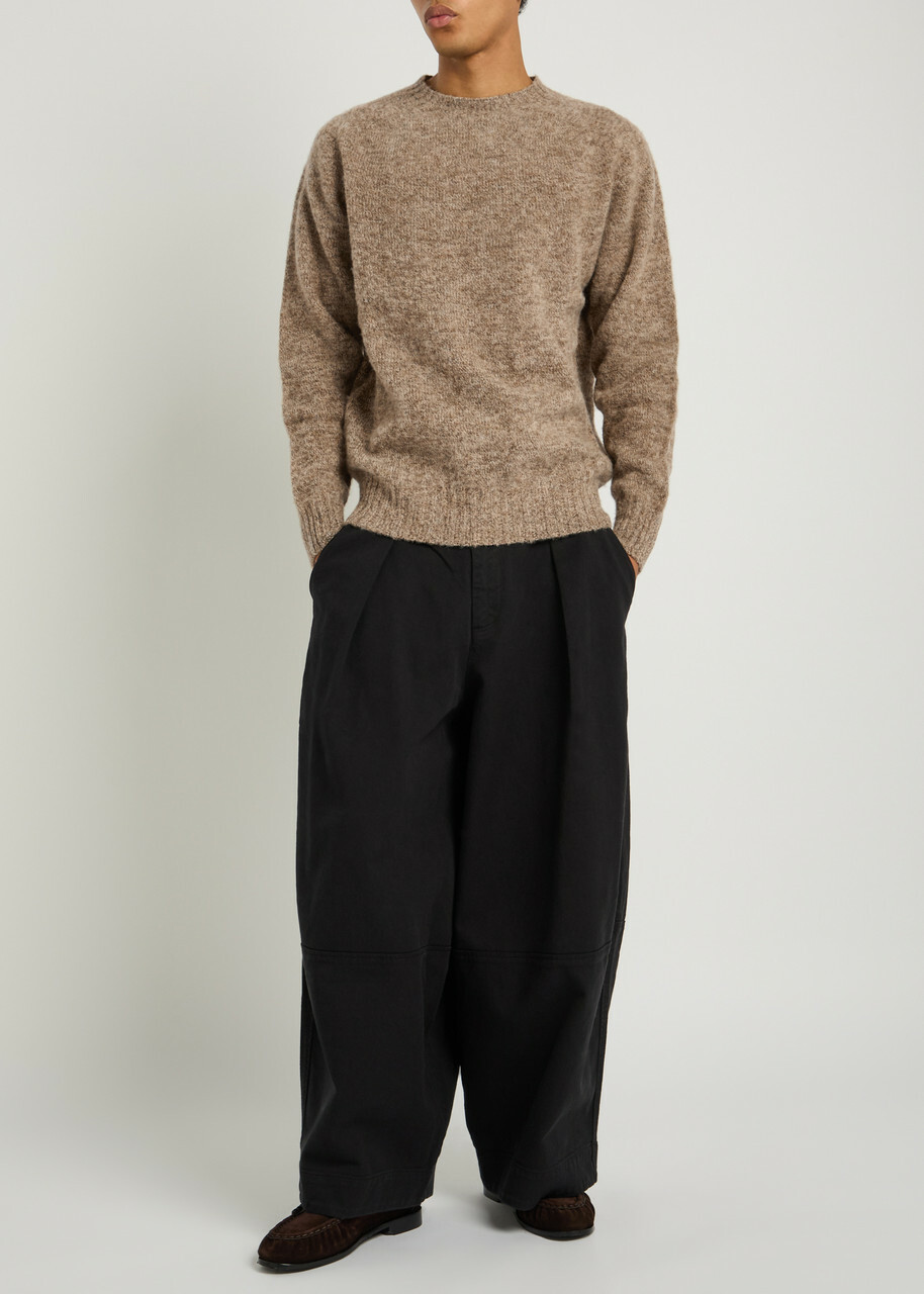 Ymc Suedehead Wool Jumper Beige