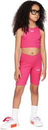 Off-White Kids Pink 'Off' Stamp Shorts
