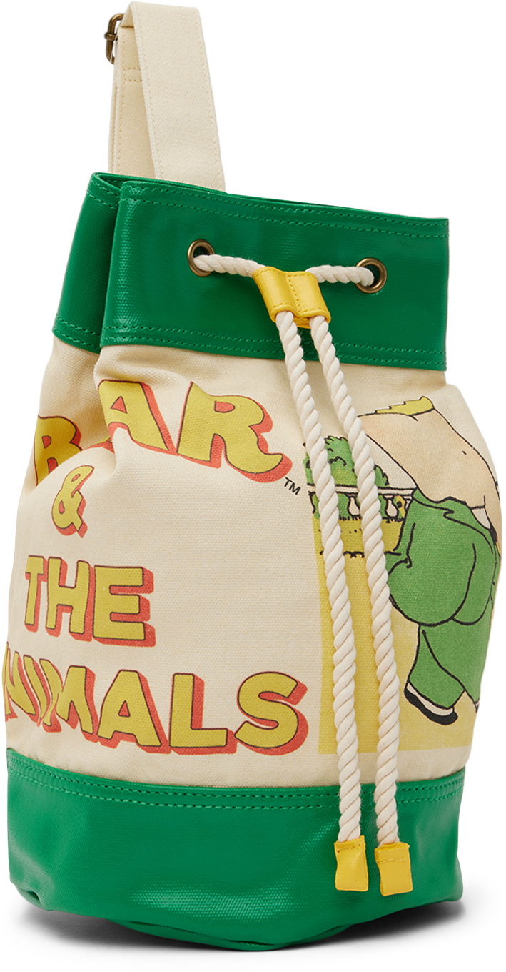 The Animals Observatory Kids Green & Off-White Babar Backpack The