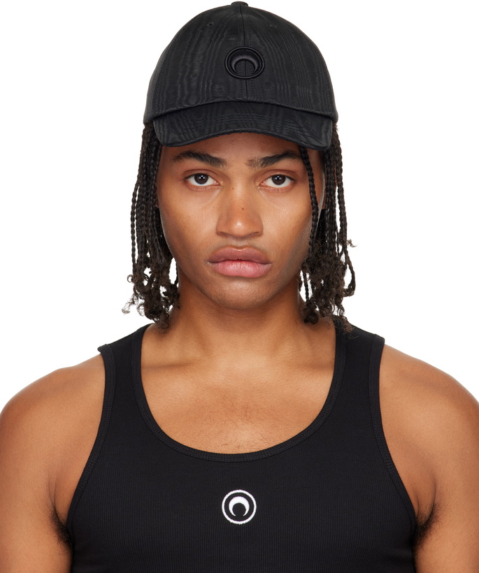 Photo: Marine Serre Black Recycled Moire Baseball Cap