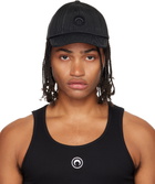 Marine Serre Black Recycled Moire Baseball Cap