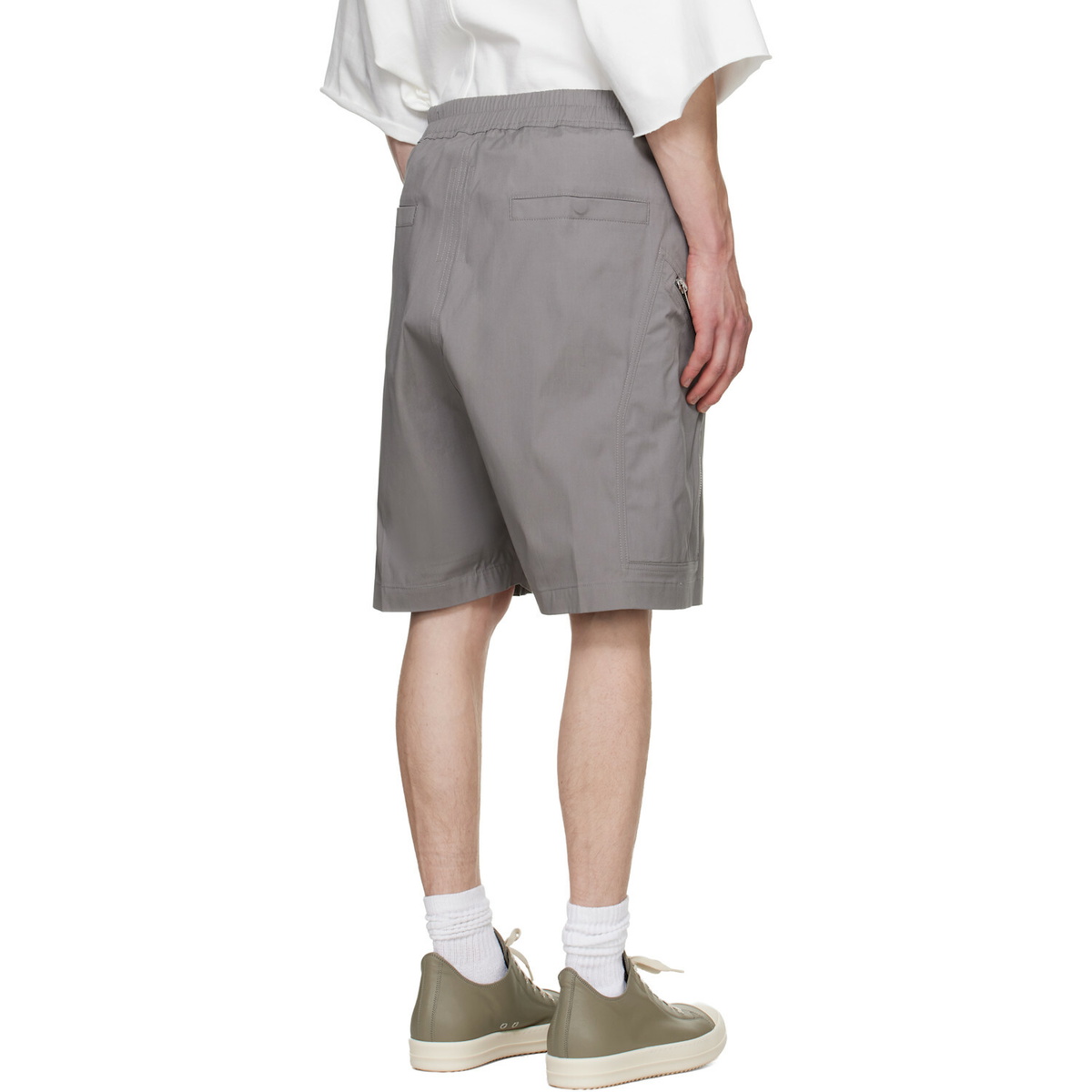 Rick Owens Gray Tower Heizer Cargo Shorts