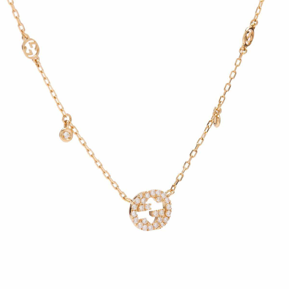 Gucci Women's Interlocking G Diamond Necklace In Yellow Gold Gucci