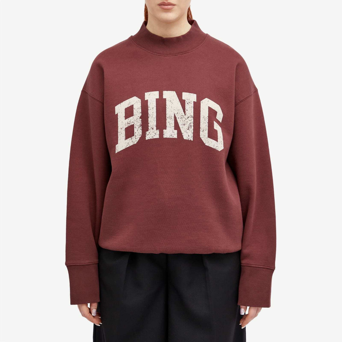 Anine Bing Women's Bradie Sweatshirt in Burgundy