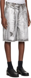 KUSIKOHC Silver Wash Denim Shorts