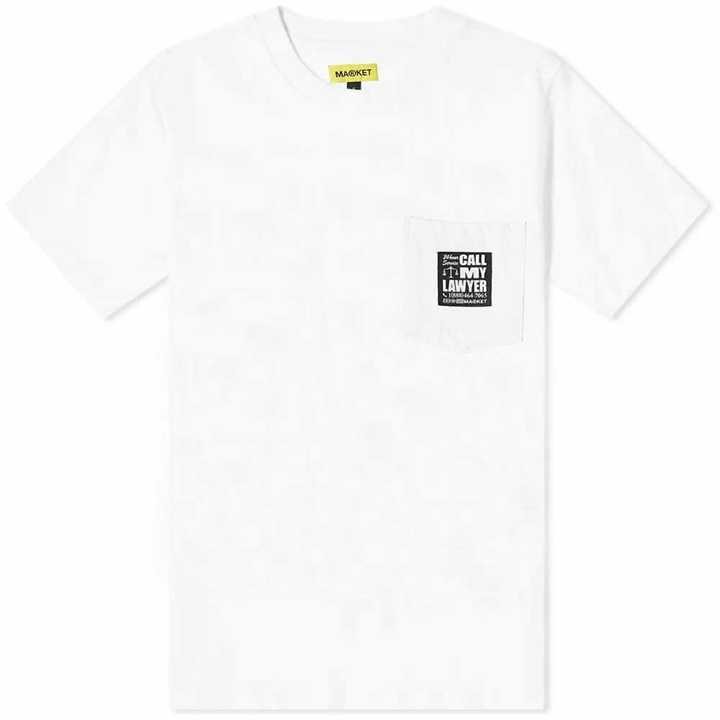 Photo: MARKET Men's 24Hr Lawyer Service Pocket T-Shirt in White