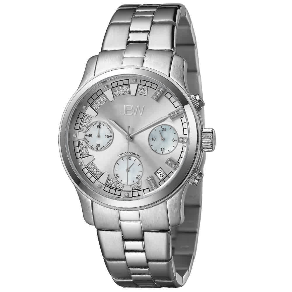 JBW Muse Chronograph Quartz Diamond Silver Dial Unisex Watch JB-6217-K