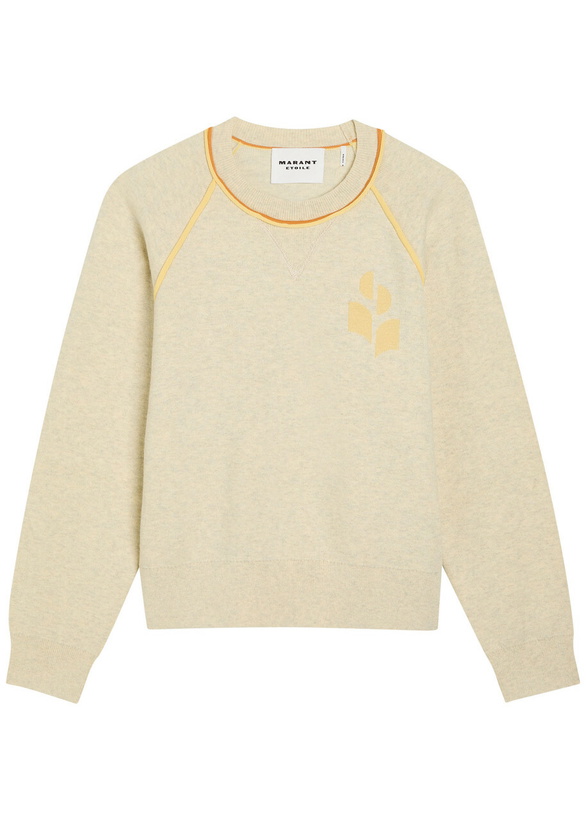 Photo: Isabel Marant étoile Loriby Logo Cotton-blend Jumper Light Grey