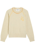 Isabel Marant étoile Loriby Logo Cotton-blend Jumper Light Grey