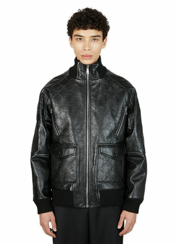 Photo: Gucci - GG Embossed Bomber Jacket in Black