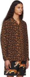WACKO MARIA Brown 'Guilty Parties' Leopard Print Shirt