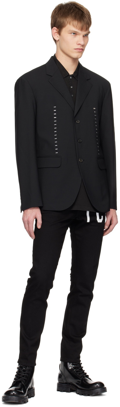 Dsquared2 Black Goth Tie & Dyed Skater Polo