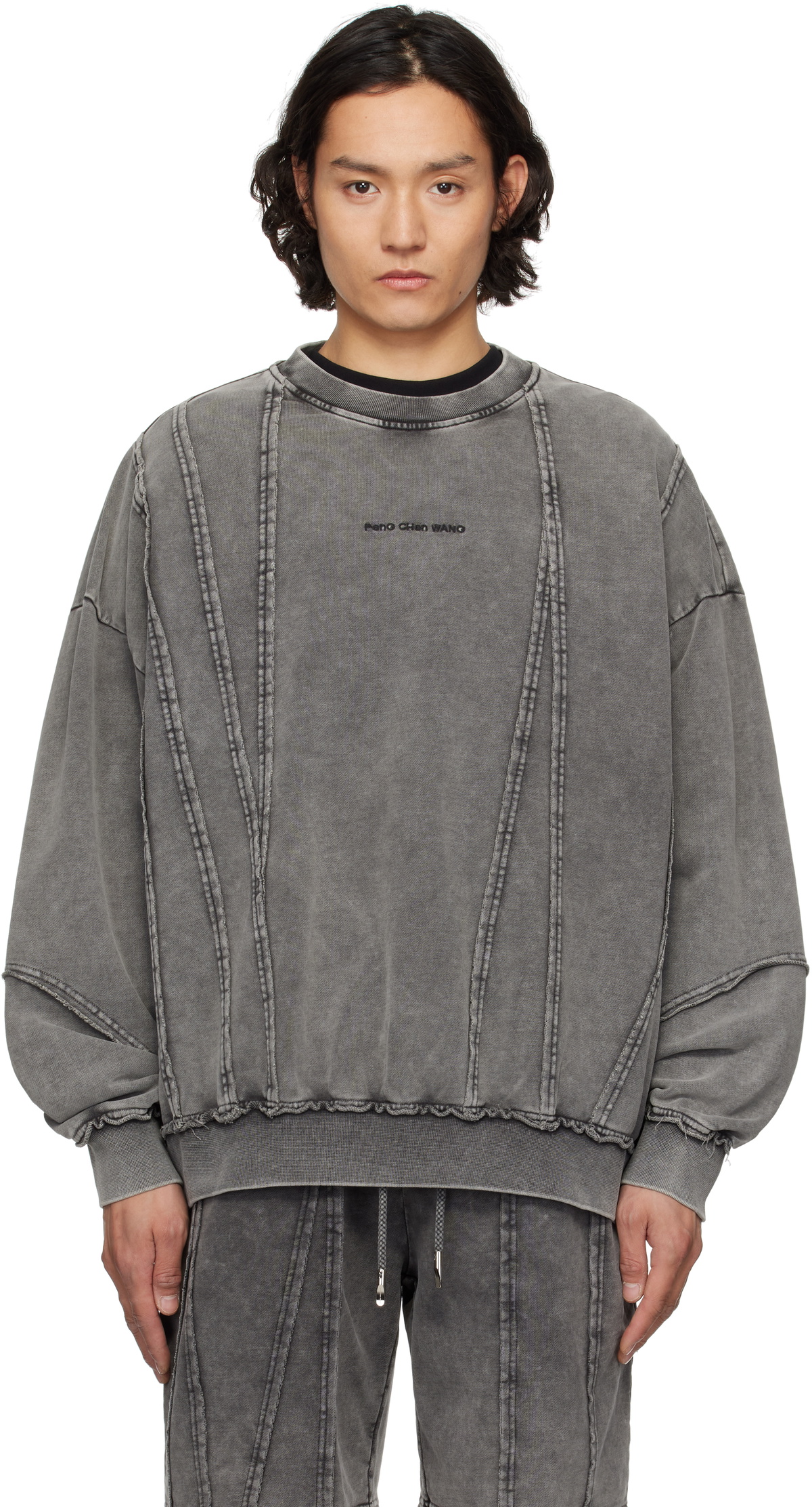 Feng Chen Wang Gray Tie Dyed Sweatshirt